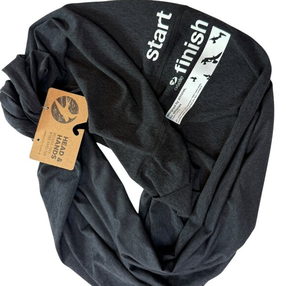 New NWT Oiselle x Head & Hands Collaboration Scarf. Dark Gray Black, RARE - Picture 1 of 7